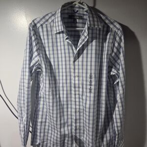 Kenneth Cole Reaction Checkered Button Down Mens Size Medium